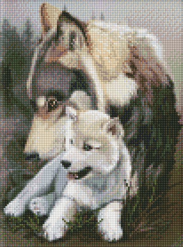 Diamond Painting - Zärtlichkeit der Wölfe