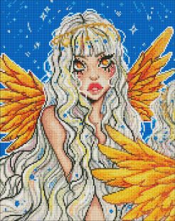 Diamond Painting ohne Rahmen - Märchenhafter Engel mit holografischen Strasssteinen (AB) ©nila_art_art