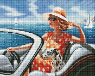 Diamond Painting - Ruhe bei Meer mit holografischen Strasssteinen (AB) ©art_selena_ua