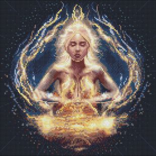 Diamond Painting ohne Rahmen - Verwaltung der Elemente mit holografischen Strasssteinen (AB) ©Niki Agrua