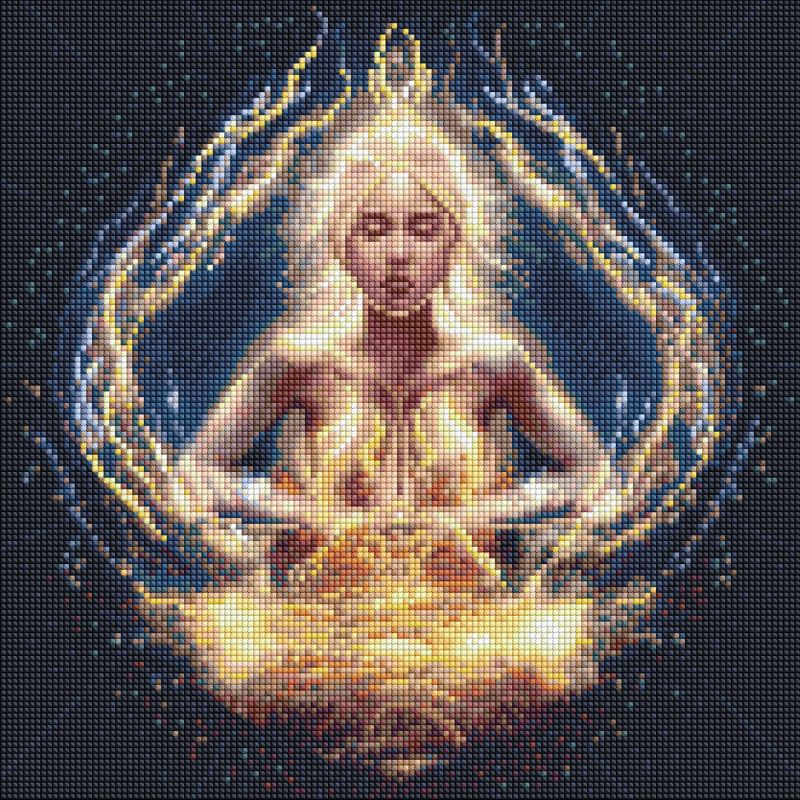 Diamond Painting ohne Rahmen - Verwaltung der Elemente mit holografischen Strasssteinen (AB) ©Niki Agrua