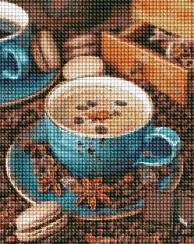 Diamond Painting ohne Rahmen - Stilleben mit Kaffee