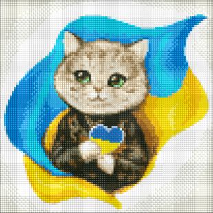Diamond Painting - Mit der Ukraine im Herzen mit holografischen Strasssteinen (AB) ©ksy_bersan