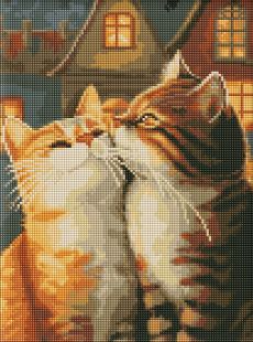 Diamond Painting ohne Rahmen - Verliebte Katzen ©art_selena_ua