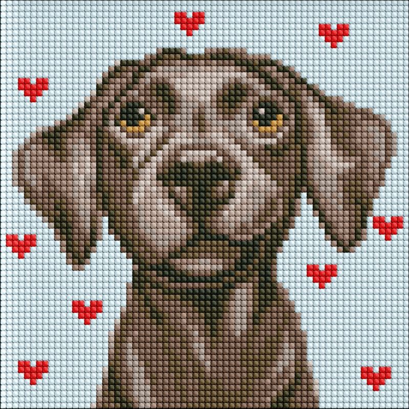 Diamond Painting ohne Rahmen - Zärtlicher Freund mit holografischen Strasssteinen (AB) ©lien_illustration