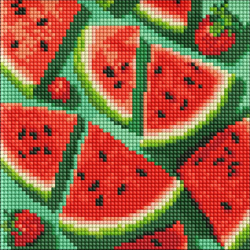 Diamond mosaic without frame - Appetizing watermelon ©art_selena_ua