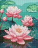 Diamond Painting - Rosa Lilien mit holografischen Strasssteinen (AB) ©art_selena_ua