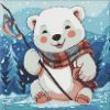 Diamond Painting ohne Rahmen - Winterliches Fischen mit holografischen Strasssteinen (AB) ©art_selena_ua