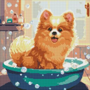 Diamond Painting - Kleines flauschiges mit holografischen Strasssteinen (AB) ©art_selena_ua