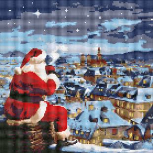 Diamond Painting - Weihnachtsnacht mit holografischen Strasssteinen (AB) ©art_selena_ua
