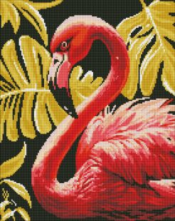 Diamond Painting - Eleganter Flamingo mit holografischen Strasssteinen (AB) ©art_selena_ua