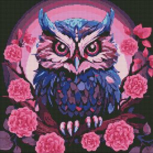 Diamond Painting ohne Rahmen - Lila Eule ©art_selena_ua