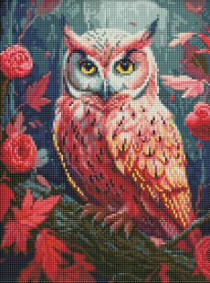 Diamond Painting - Bunte Eule mit holografischen Strasssteinen (AB) ©art_selena_ua