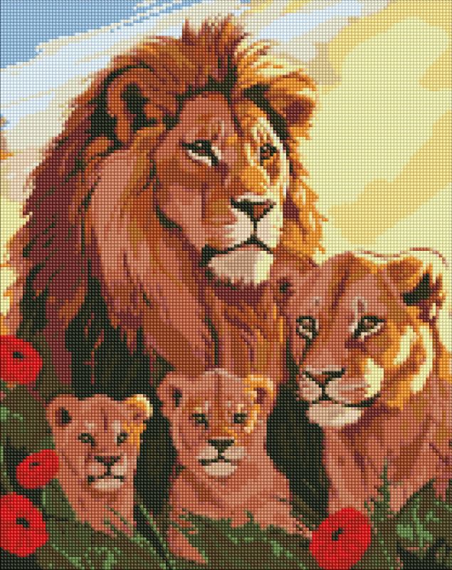 Diamond Painting - Löwenfamilie ©Sergiy Lobach