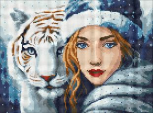 Diamond Painting ohne Rahmen - Winterliche Wärme mit holografischen Strasssteinen (AB) ©art_selena_ua