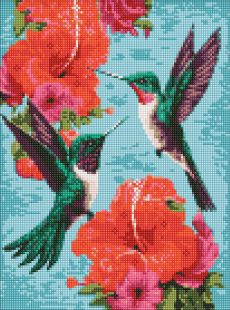 Diamond Painting ohne Rahmen - Smaragdfarbene Kolibris ©art_selena_ua