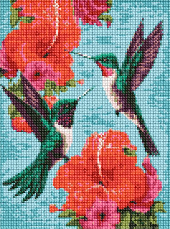 Diamond Painting ohne Rahmen - Smaragdfarbene Kolibris ©art_selena_ua