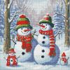 Diamond Painting - Magische Schneemänner mit holografischen Strasssteinen (AB) ©art_selena_ua