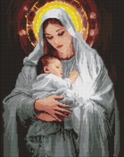 Diamond Painting - Die Zärtlichkeit einer Mutter mit holografischen Strasssteinen (AB) ©art_selena_ua