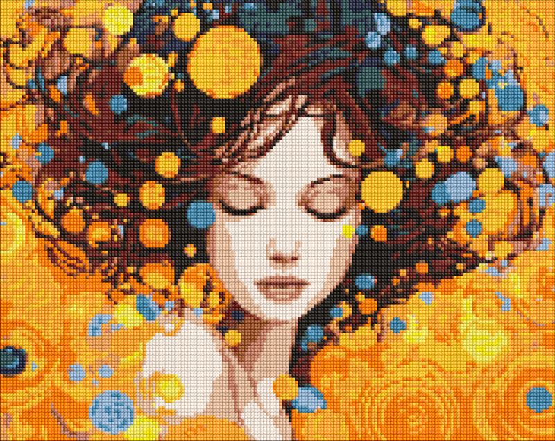 Diamond Painting - Ein Porträt der Eleganz mit holografischen Strasssteinen (AB) ©art_selena_ua nach Motiven Gustav Klimt