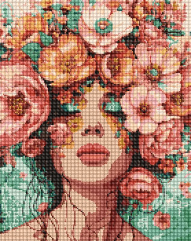 Diamond Painting - Ein Mädchen mit Blumen ©victoria_art___