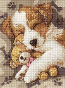 Diamond Painting - Ein schlafender Jack Russell ©art_selena_ua