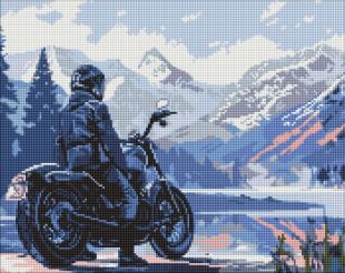 Diamond Painting - Motorradfahrer in den Bergen ©art_selena_ua