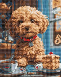 Diamond Painting - Maltipoo im Kaffeehaus ©art_selena_ua