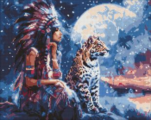 Diamond Painting - Ein Mädchen und ein Leopard ©art_selena_ua