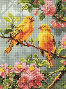 Diamond Painting - Frühlingskanarienvögel ©art_selena_ua