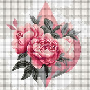 Diamond Painting - Geometrische Formen mit Pfingstrosen ©art_selena_ua