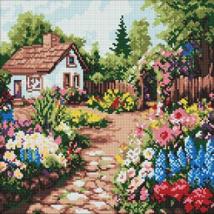 Diamond Painting - Blumenbeete in der Nähe des Hauses ©art_selena_ua