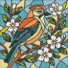 Diamond Painting - Buntglasfenster. Eine Elster ©art_selena_ua