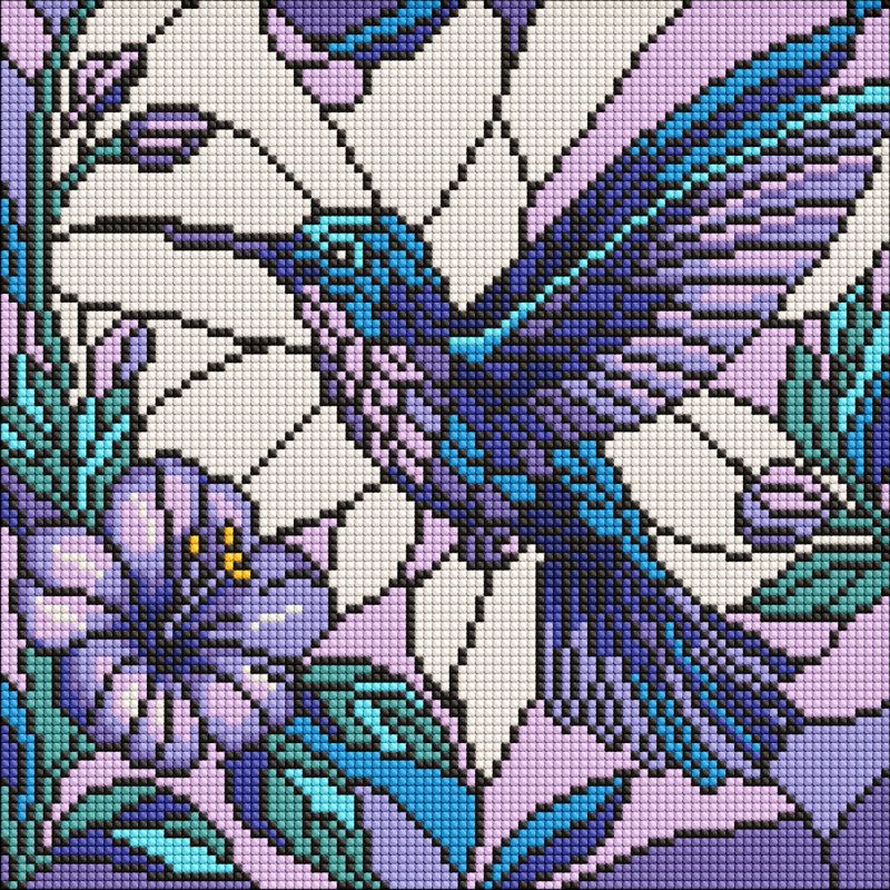 Diamond Painting - Buntglasfenster. Kolibri ©art_selena_ua