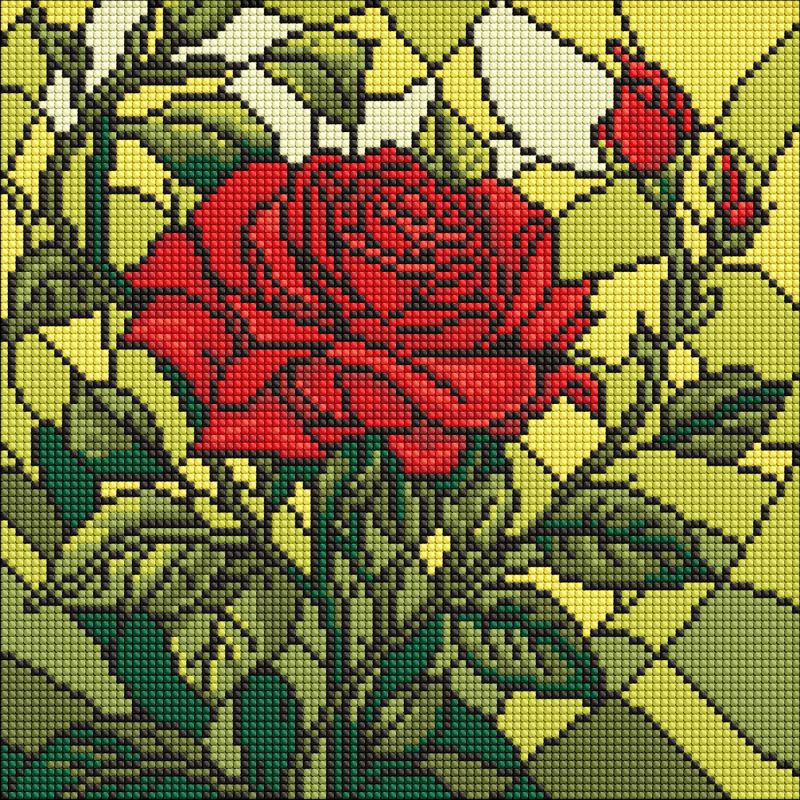 Diamond Painting - Buntglasfenster. Rose ©art_selena_ua