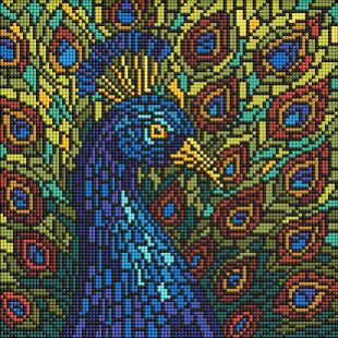 Diamond Painting - Buntglasfenster. Pfau ©art_selena_ua