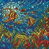 Diamond Painting - Buntglasfenster. Meereswelt ©art_selena_ua
