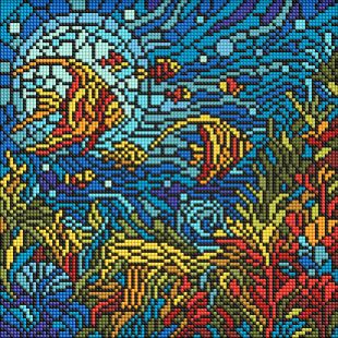 Diamond Painting - Buntglasfenster. Meereswelt ©art_selena_ua