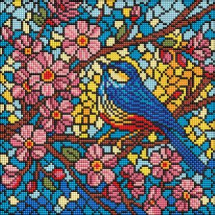 Diamond Painting - Buntglasfenster. Meise ©art_selena_ua