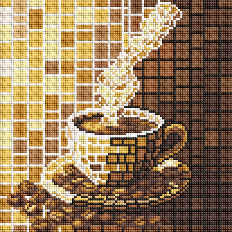 Diamond Painting - Buntglasfenster. Kaffee ©art_selena_ua