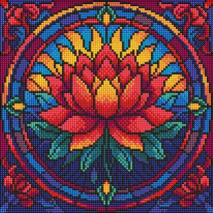 Diamond Painting - Buntglasfenster. Lotus ©art_selena_ua