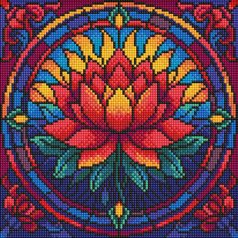Diamond Painting - Buntglasfenster. Lotus ©art_selena_ua