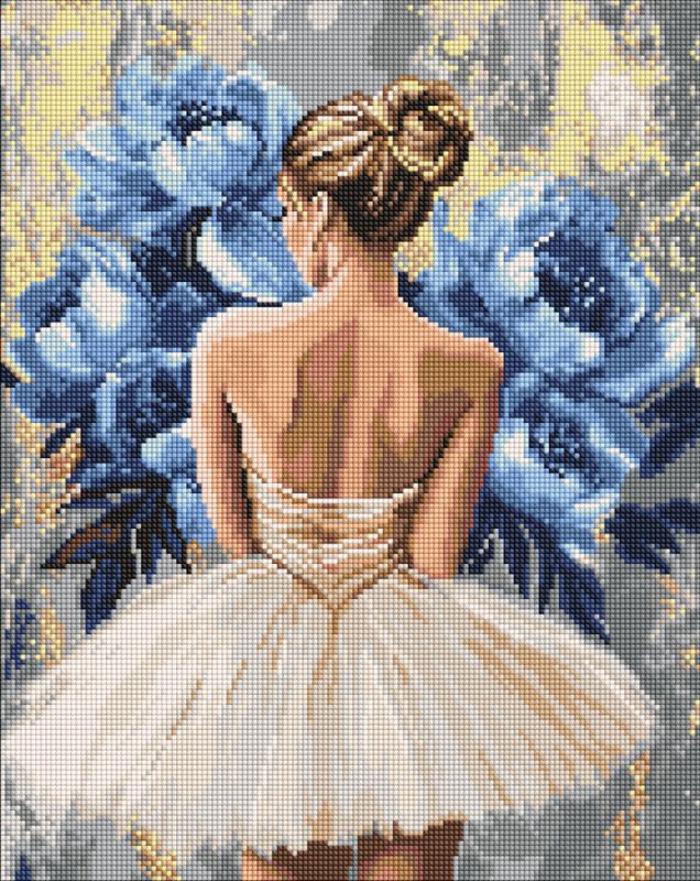 Diamond Painting - Ballerina mit blauen Pfingstrosen ©art_selena_ua