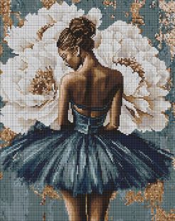 Diamond Painting - Ballerina mit weißen Pfingstrosen ©art_selena_ua