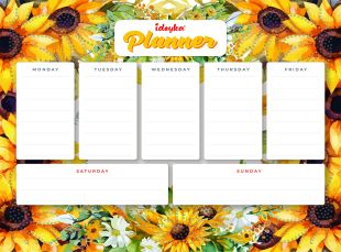 Magnetischer Planer mit Diamantmosaik - Sonnenblumen ©art_selena_ua
