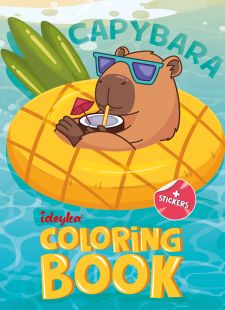 Malbuch mit Aufklebern - Capybara im Urlaub