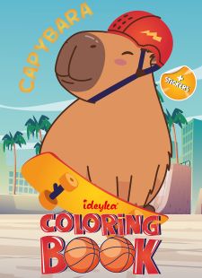 Malbuch mit Aufklebern - Capybara und Sport
