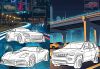 Malbuch mit Aufklebern - Autopark