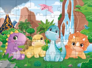 Puzzles Süße Dinosaurier, 30 Teilen ©art_selena_ua
