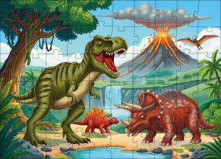 Puzzles Wilde Dinosaurier, 60 Teilen ©art_selena_ua